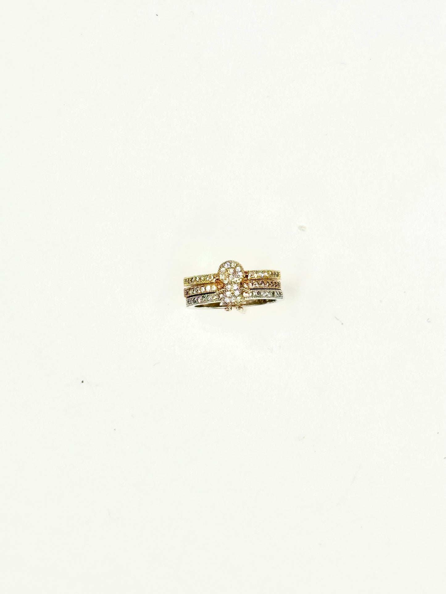 Anello d'argento silver, rosé e d'orato "Trilogia dell'Innocenza"
