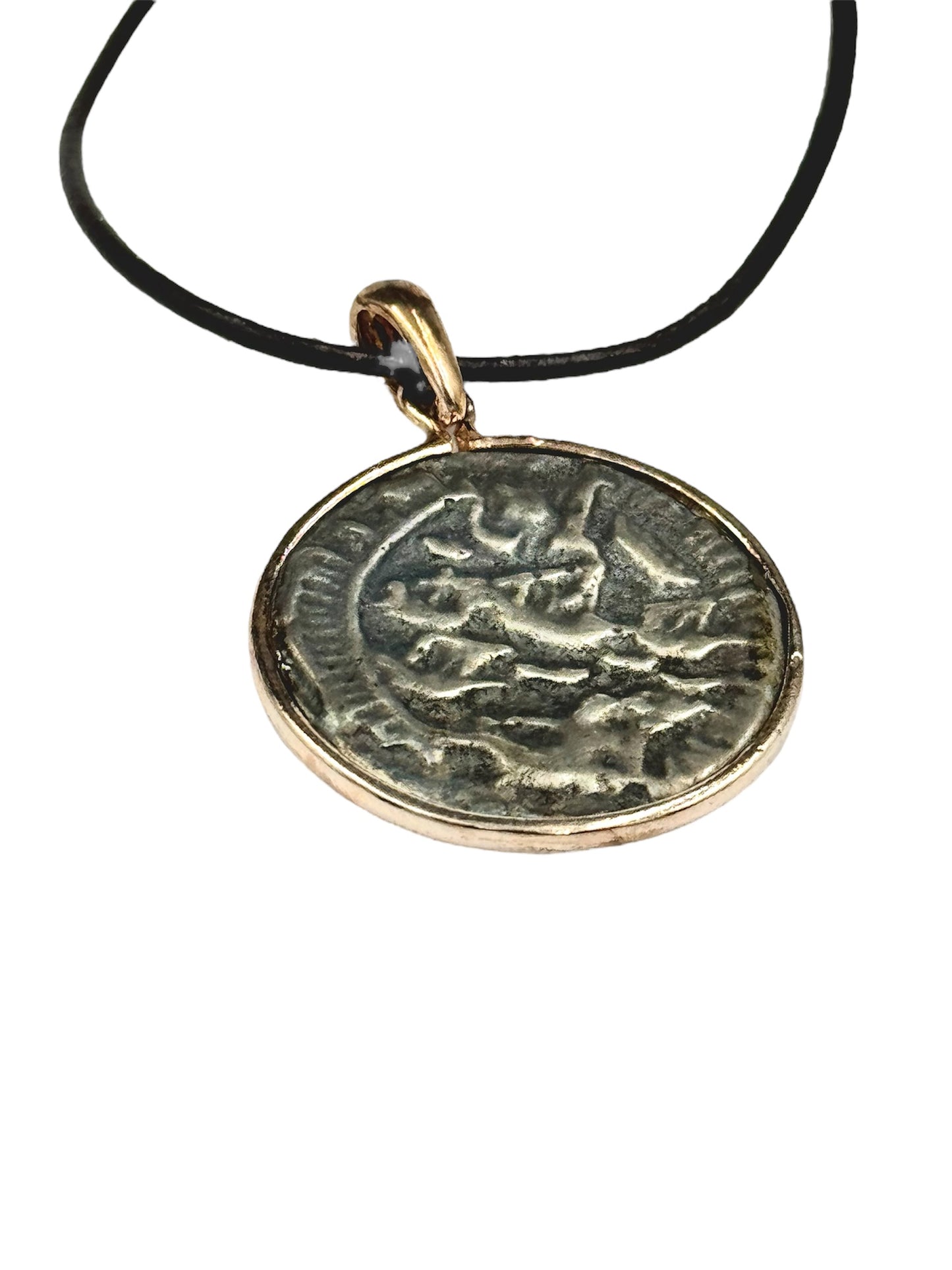 Bracciale Michelangelo in spago con ciondolo in argento "Roma"