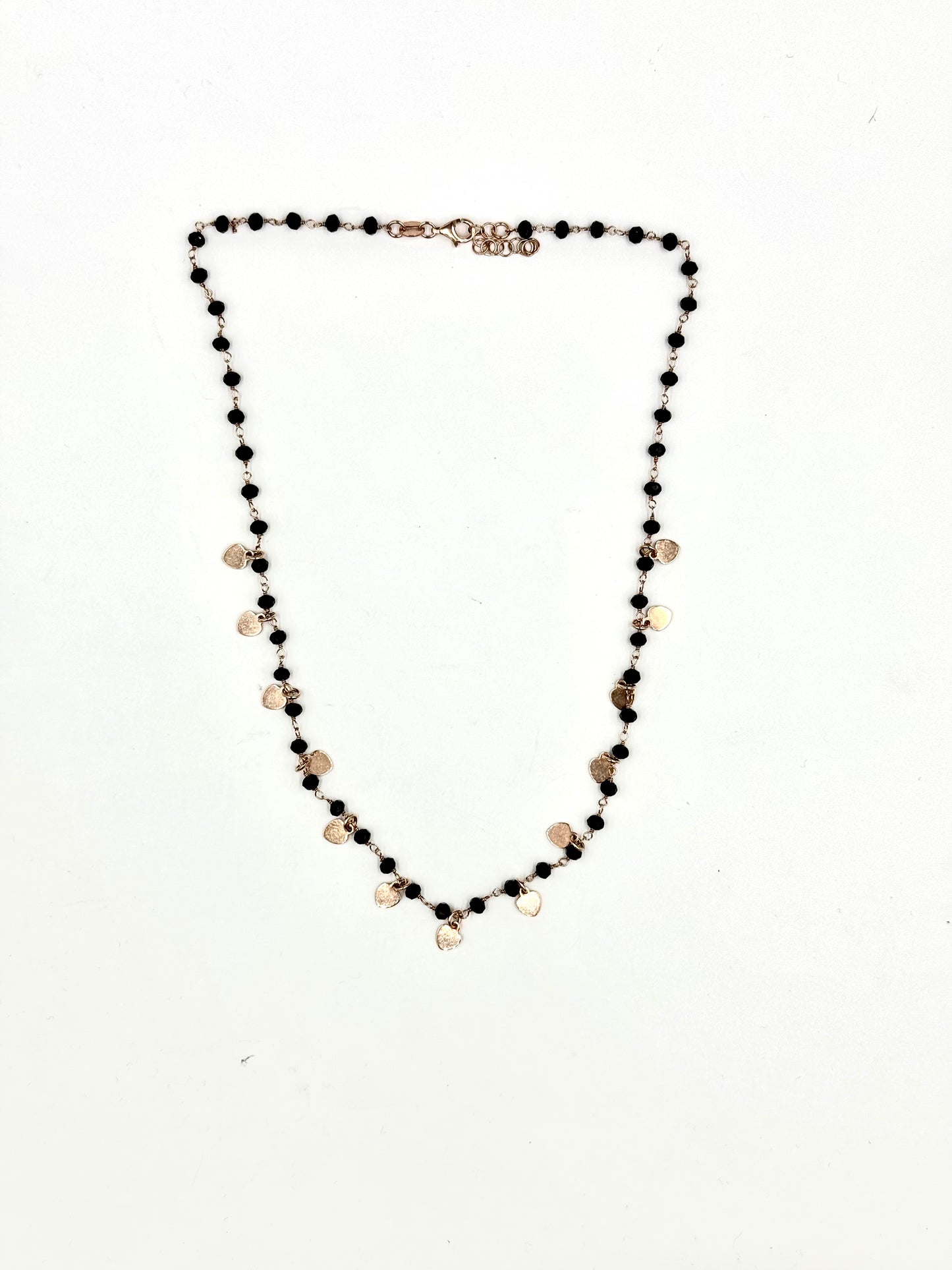 Collana in argento rosé “Cuore Nero”