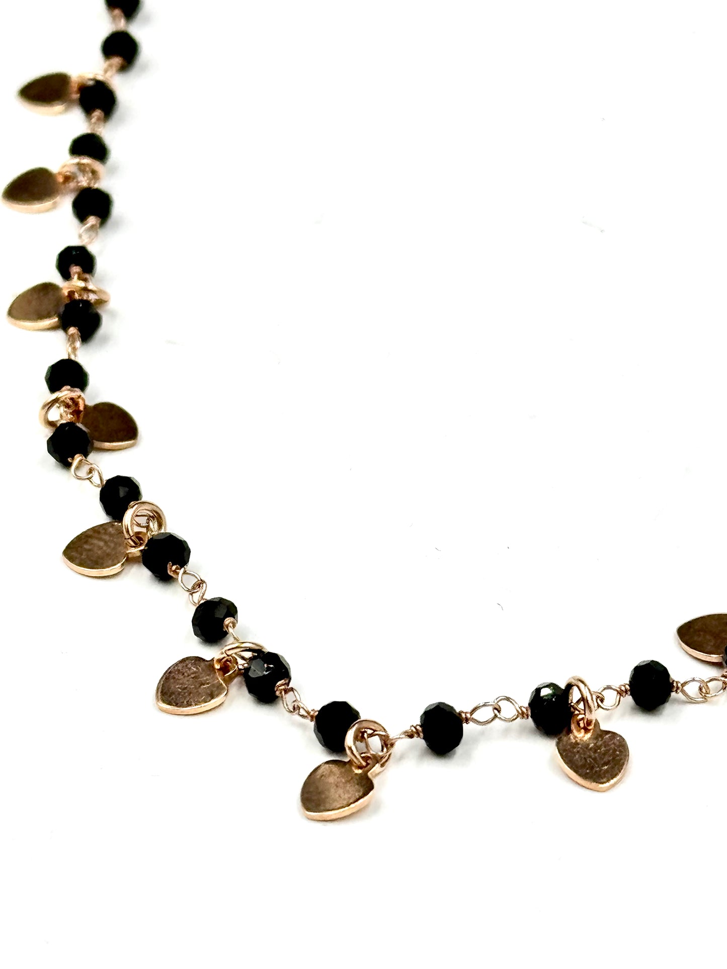 Collana in argento rosé “Cuore Nero”