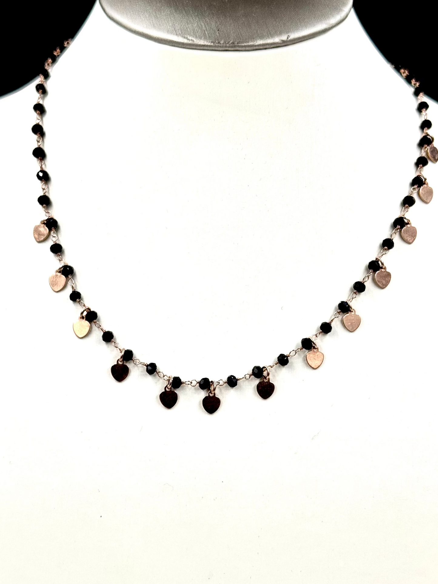 Collana in argento rosé “Cuore Nero”