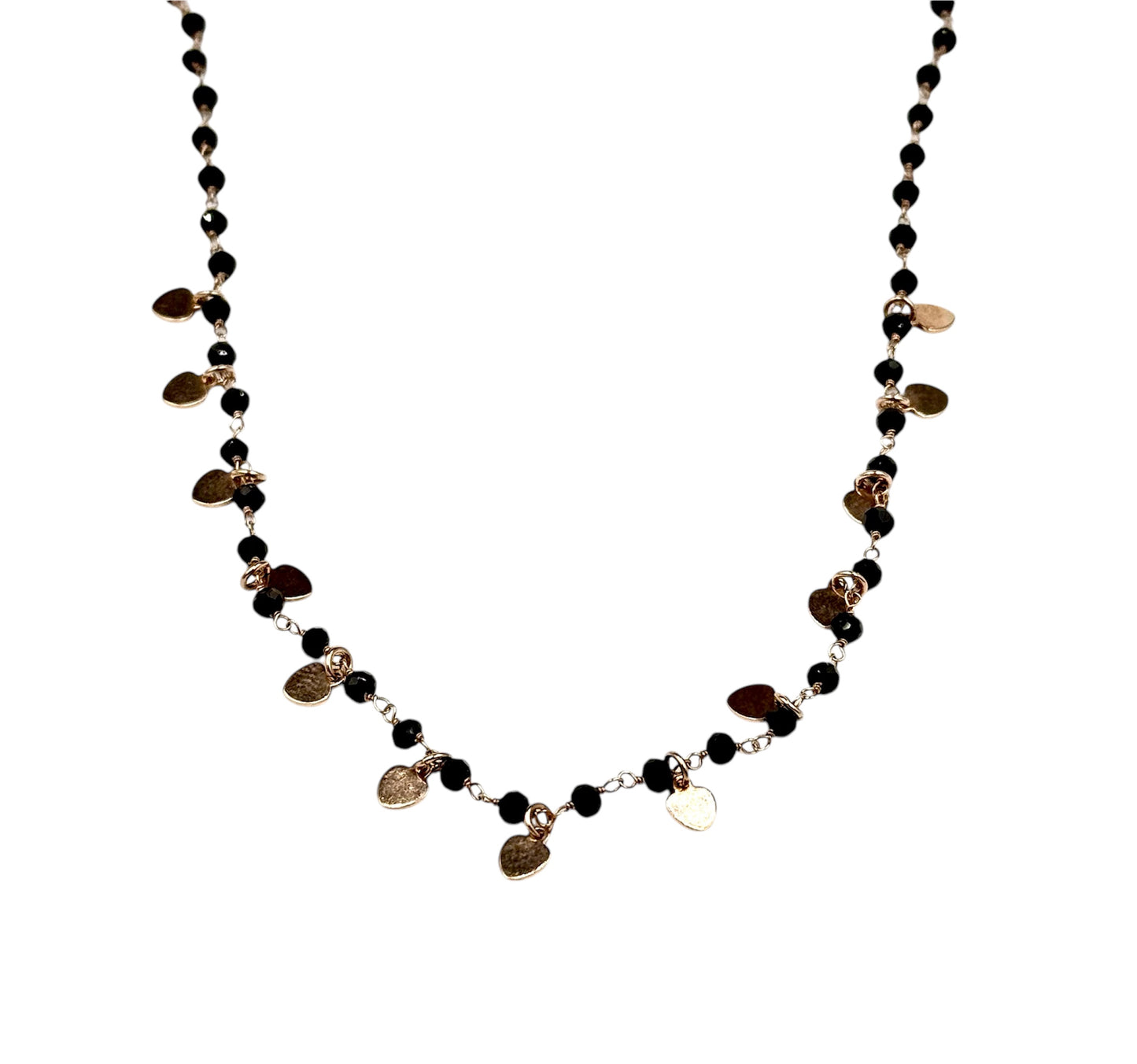 Collana in argento rosé “Cuore Nero”