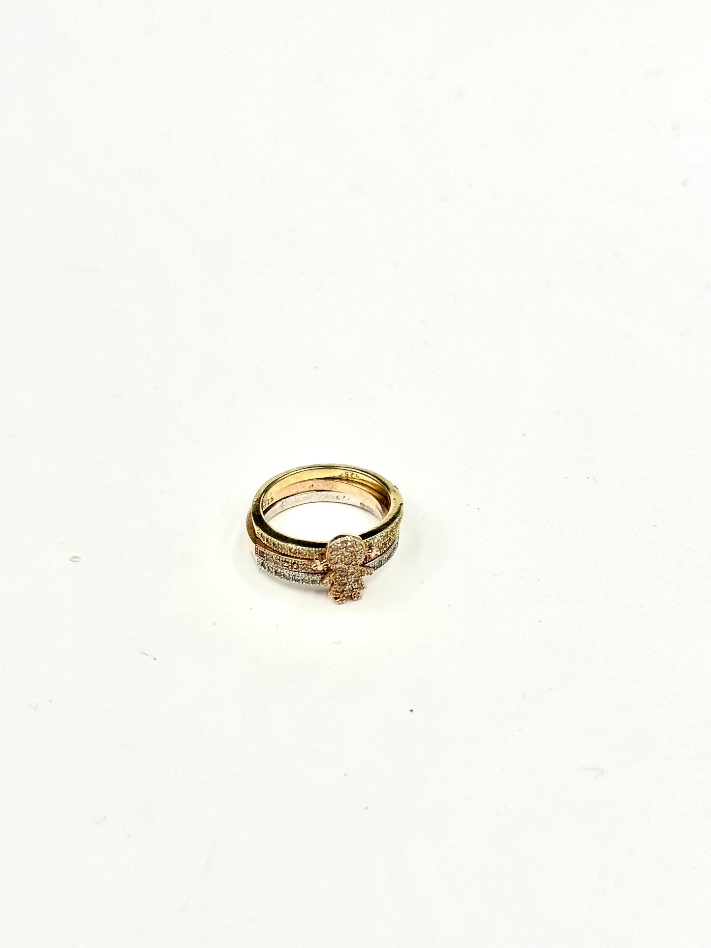 Anello d'argento silver, rosé e d'orato "Trilogia dell'Innocenza"