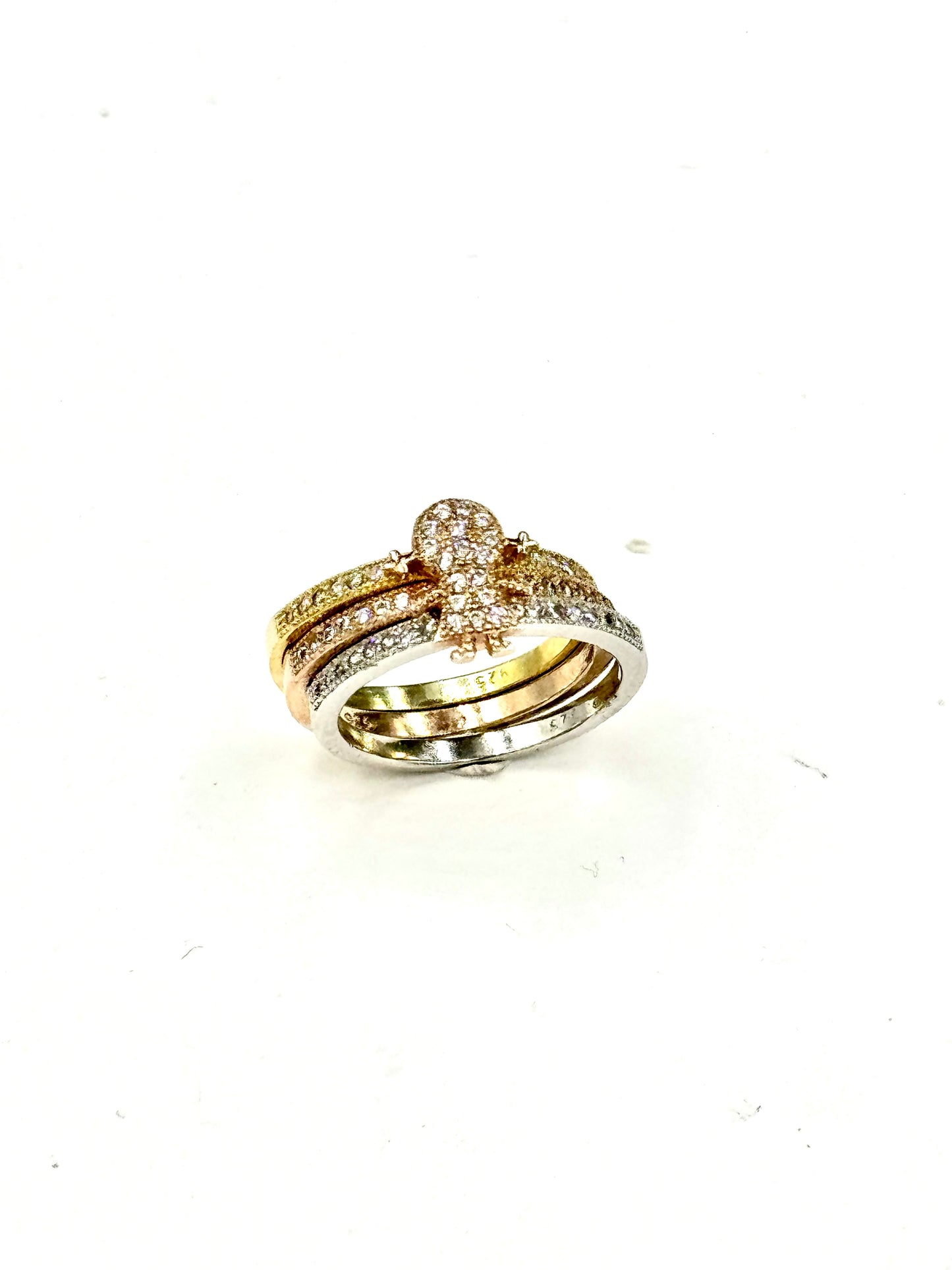 Anello d'argento silver, rosé e d'orato "Trilogia dell'Innocenza"