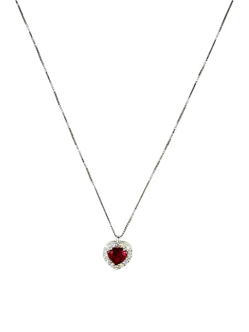 Collana d’oro bianco “incanto rosso”